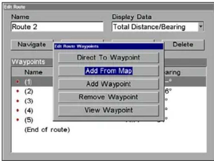 LOWRANCE GlobalMap 9200C - Edit a Route - 1