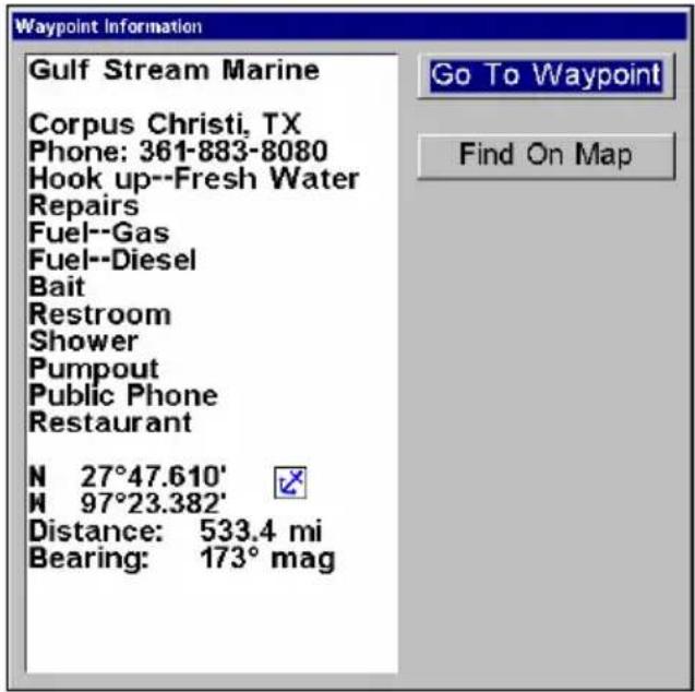 LOWRANCE GlobalMap 9200C - To view Port Services information: - 2