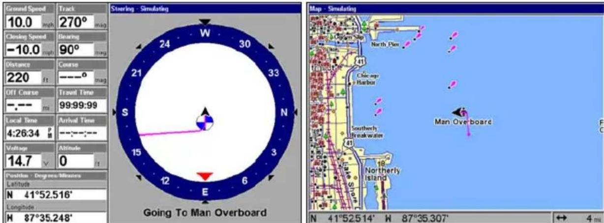 LOWRANCE GlobalMap 9200C - Navigate Back to MOB Waypoint - 1