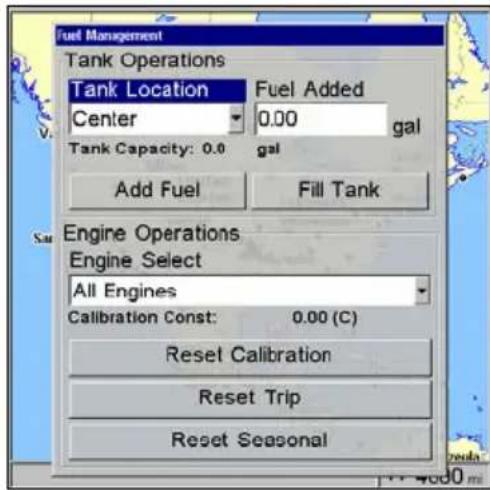 LOWRANCE GlobalMap 9200C - Fuel Management Menu - 2