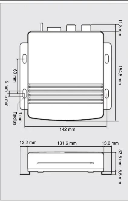 60 mm 5 mm 5 mm Radius 3 mm 142 mm 11.8 mm 154.5 mm 13.2 mm 131.6 mm 13.2 mm 33.5 mm 5.5 mm