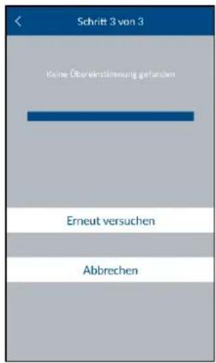 Schritt 3 von 3 Reine Übereinstimmung gefanzeni Erneut versuchen Abbrechen
