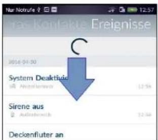 Nur Notrufe 12.57 ra- Konfakte Ereignisse 2016-01-30 System Deaktive Sirene aus Deckenfluter an