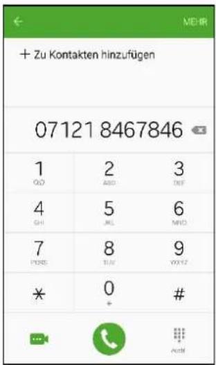+ Zu Kontakten hinzufügen 07121 8467846 1 QQ 2 ADD 3 DEF 4 GHI 5 JNJ 6 NHD 7 PORE 8 TUN 9 VXYZ * 0 + # ...