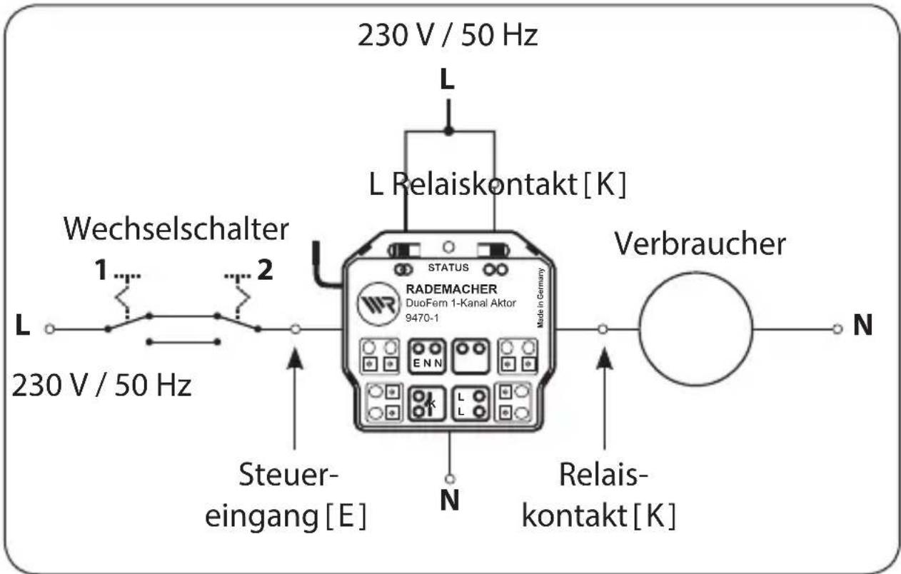 RADEMACHER DuoFern 35140261 - Erforderliche Anschlussleitung und Leitungsquerschnitt zum Anschluss des elektrischen Verbrauchers: - 1