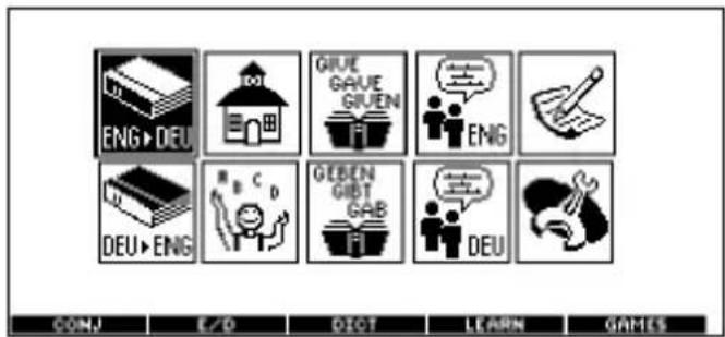 ENG→DEU GIVE GAVE GIVEN ENG DEU→ENG GEBEN GIBT GAB DEU CONJ E/O DECT LEARN GAMES