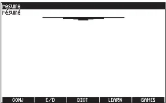resume résumé CONJ E/D DICT LEARN GAMES