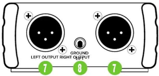LEFT OUTPUT RIGHT OUTPUT 7 GROUND 8 7