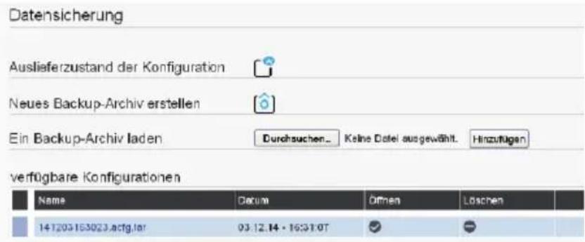 AGFEO ES 522 IT - Allgemeine Einstellungen - Datensicherung - 1