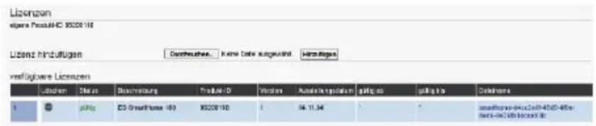 AGFEO ES 522 IT - Allgemeine Einstellungen - Lizenzen - 1