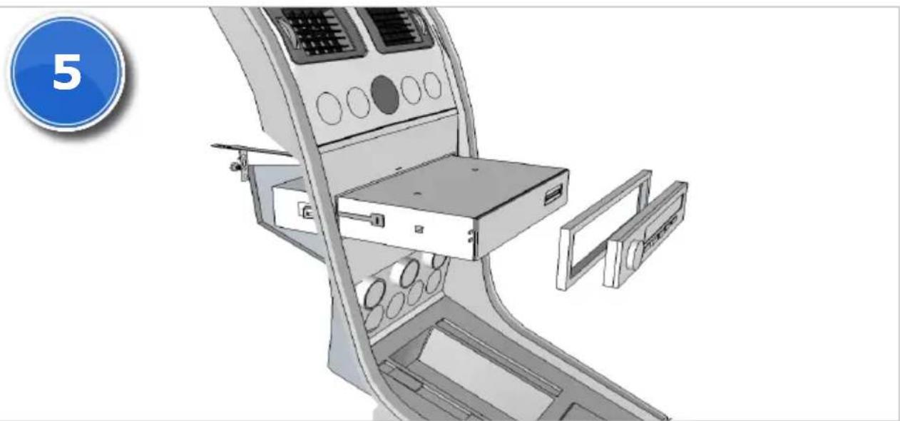Illustration of a medical device interior with control panel and storage unit (no text or symbols)