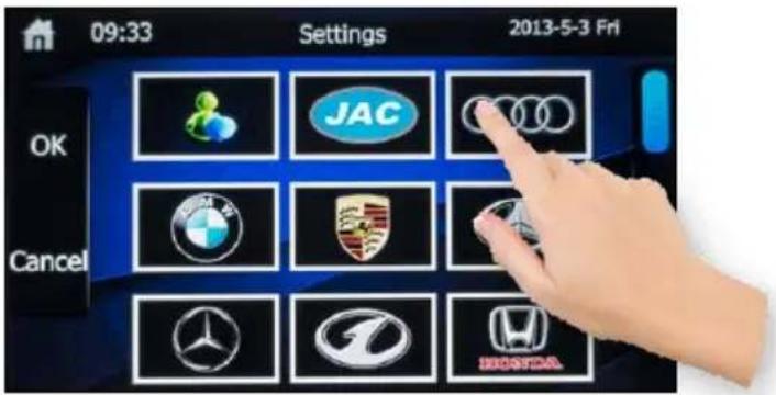 09:33 Settings 2013-5-3 Fri OK Cancel JAC BMW HORSE HONDA
