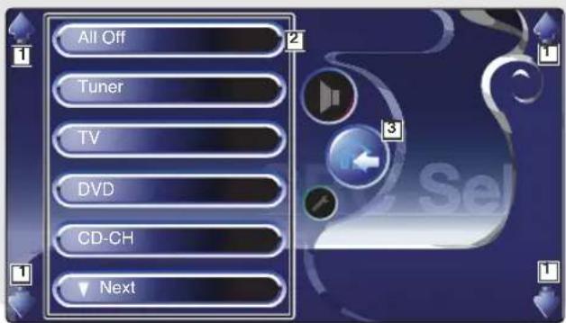 KENWOOD XXV-05V - Anzeige des Quellenauswahl-Bildschirms - 3