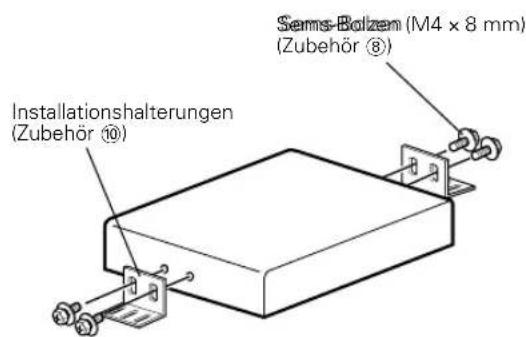 Sems-Bolzen (M4 x 8 mm) (Zubehör 8) Installationshalterungen (Zubehör 10)