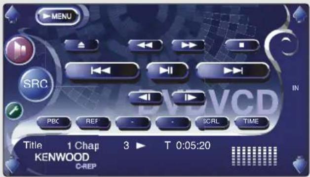 MENU SRC PBC REF - - SCRL TIME Title 1 Chap 3 T 0:05:20 KENWOOD C-REP