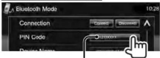 Bluetooth Mode 10:28 Connection Connect Disconnect PIN Code 12300000 Device Name