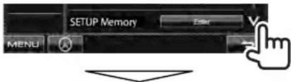 SETUP Memory Enter MENU
