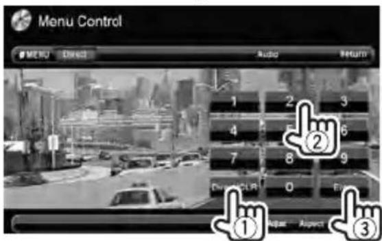 Menu Control MENU Direct Audio Return 1 2 3 4 5 6 7 8 9 Diver/CLR 0 Entry ① Aspect Aspect ③