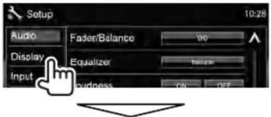 Setup Audio Fader/Balance 90 Display Equalizer house Input ordness CN OFF