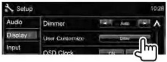 Setup Audio Display Input Dimmer User Customize: OSD Clock 10:28