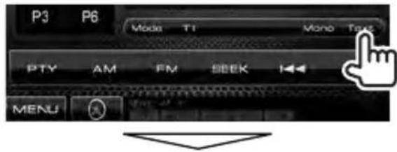 P3 P6 Mode T1 Mono Text PTY AM FM SEEK MENU