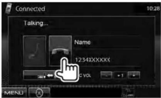 Connected 10:28 Talking... Name 1234XXXXXX C VOL + 1 MENU