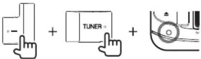Diagram showing three-step UI operation: pointing, adding a TUNER button, and adding a circular component.