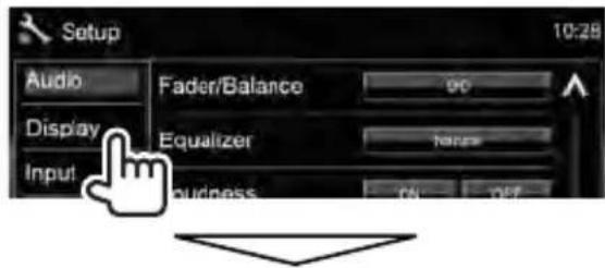 Setup Audio Fader/Balance 90 Display Equalizer Name Input ordness OK NEF