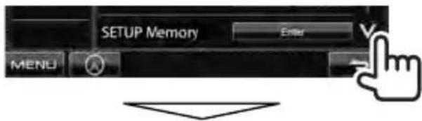 SETUP Memory Enter MENU