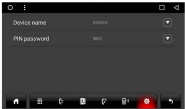Eonon GA2162 - Bluetooth settings interface - 1