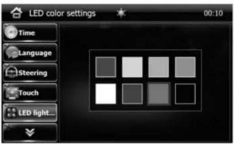 Eonon D5152 - LED Light Color Settings: - 1