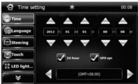 Eonon D5152 - Time Settings: - 1