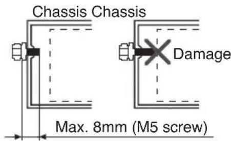 Chassis Chassis Damage Max. 8mm (M5 screw)