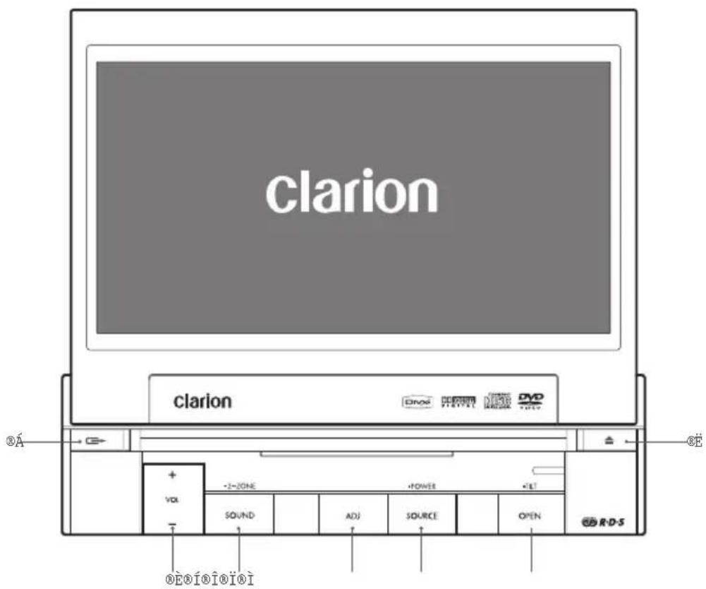 clarion clarion +2-ZONE +POWER +IET SOUND ADJ SOURCE OPEN R-D-S ©A ©E ©E®Í®I®I®I