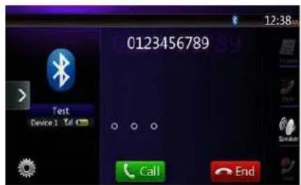 0123456789 Test Device 1 Tel Call End