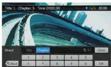 Title: 1 Chapter: 5 Time: 00:01:30 2030 Direct Title Chapter 5/10 Clear 1 2 3 4 5 Back 6 7 8 9 0 OK