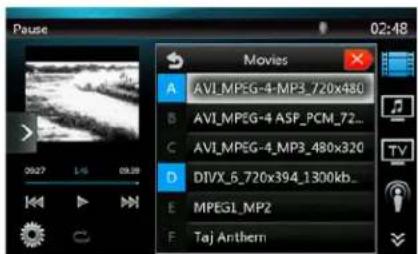 Pause 02:48 Movies AVL_MPEG-4-MP3_720x480 AVL_MPEG-4 ASP_PCM_72... AVL_MPEG-4_MP3_480x320 DIVX_6_720x394_1300kb_ MPEG1_MP2 Taj Anthem