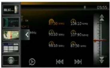 05:55 CH 1 MHz 97.30 MHz 106.10 MHz 90.10 MHz 107.90 MHz 98.10 MHz 87.30 MHz
