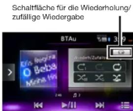 Schaltfläche für die Wiederholung/ zufällige Wiedergabe BTAu 319 Wieder/Überlöse 245 P 2