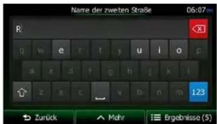 Name der zweiten Straße 06:07 R g w e r t y u i o p a x d f g h j k l z x c v b n m 123 Zurück Mehr Ergebnisse (5)