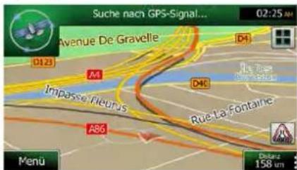 Suche nach GPS-Signal... 02:25 AM Avenue De Gravelle D4 D123 A4 Impasse Fleurus D4C Rue La Fontaine A86 Menu Delux: 158 um