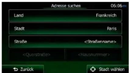 Adresse suchen 06:06 PM Land Frankreich Stadt Paris Straße Zurück Stadt wählen