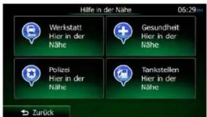 Hilfe in der Nähe 06:29 Werkstatt Hier in der Nähe Gesundheit Hier in der Nähe Polizei Hier in der Nähe Tankstellen Hier in der Nähe Zurück