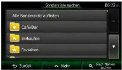 Sonderziele suchen 06:22 Alle Sonderziele auflisten Café/Bar Einkaufen Favorite