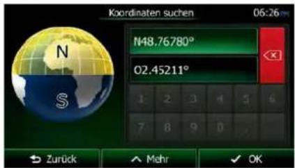 Koordinaten suchen 06:26 N48,76780° O2,45211° 1 2 3 4 5 6 7 8 9 0 . . Zurück ↗ Mehr ✓ OK