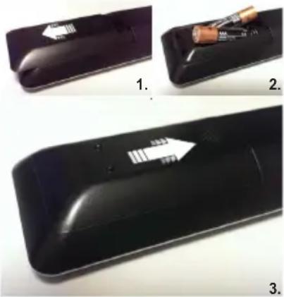 TOSHIBA 32D3763DA - Einlegen der Batterien in die Fernbedienung - 1