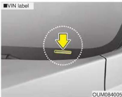 KIA Optima PHEV (2017) - VEHICLE IDENTIFICATION NUMBER (VIN) - 2
