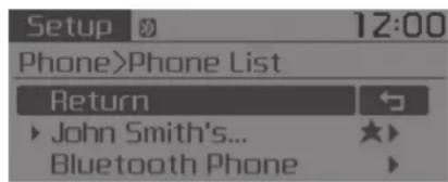 KIA Optima PHEV (2017) - Phone List - 8