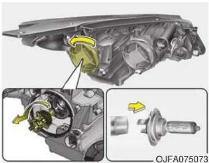 KIA Optima PHEV (2017) - Headlamp (Low beam) bulb replacement (For Hybrid) - 1