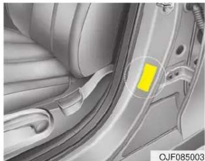 KIA Optima PHEV (2017) - VEHICLE CERTIFICATION LABEL - 1